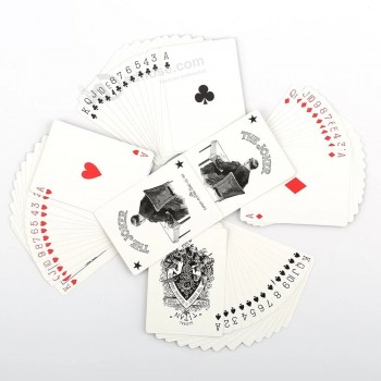 Venda por atacado de pôquer impresso personalizado barato 100% plástico cartão