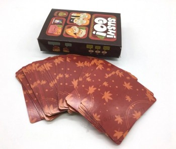 diseño de impresión personalizado tarjeta de juego muestra gratis proporcionar tarjetas de juego póquer de lujo barato para adultos