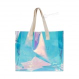 promotional clear PVC tote Bag plastic holographic shopping Bag