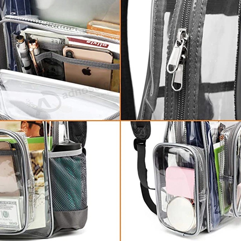 Best transparent Backpack travel Plastic PVC Bag fashion Clear Bag