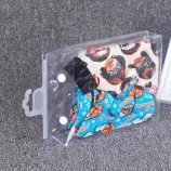 Bolsa de embalaje impermeable de PVC transparente con impresión en color 2020new con gancho para calcetines / ropa interior