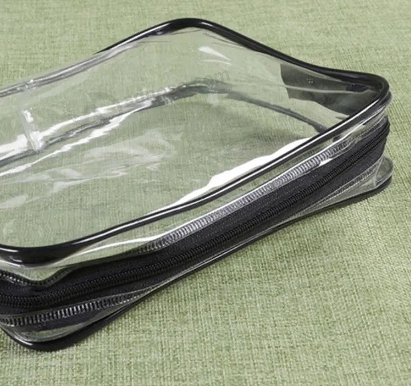 Clear Carry-on travel Bag, airline Quart fashion Bag, PVC makeup Bag with Zipper packaging Bag for Unisex