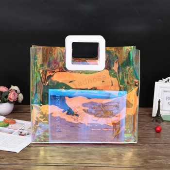 Bolsa feminina à prova d'água personalizada Bolsa de praia em PVC transparente