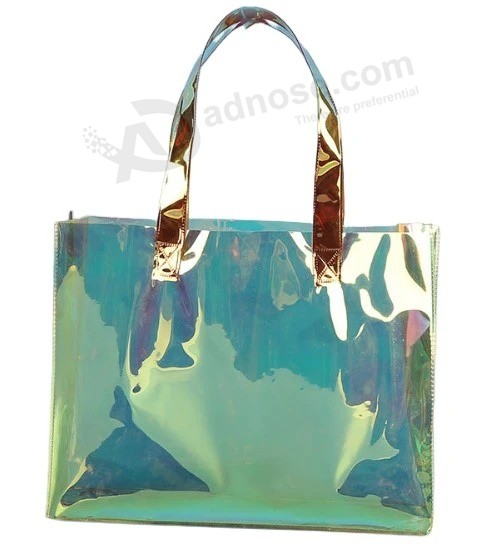 La bolsa de asas transparente de la mochila del PVC de la nueva playa de las señoras