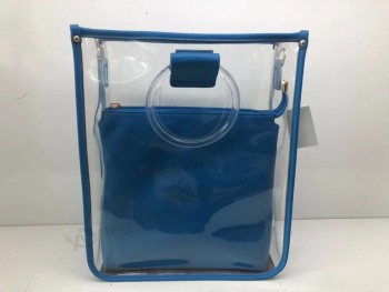 时尚女士手提包透明PVC单肩包购物袋