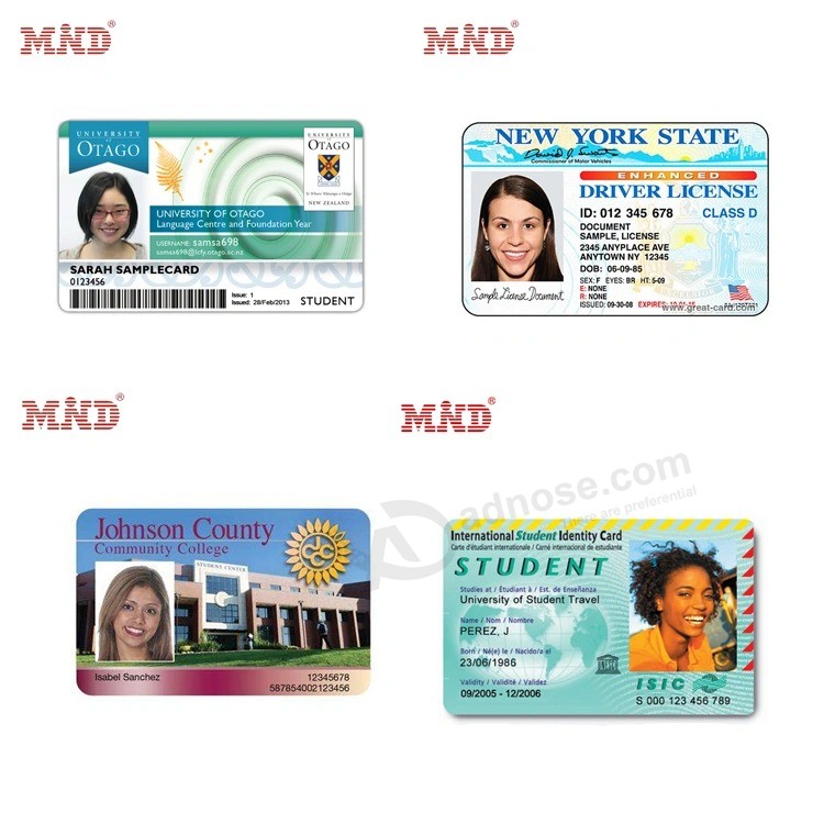Vendita calda Stampa a getto d'inchiostro Studente dipendente Carta d'identità / carta fotografica funzionante in plastica