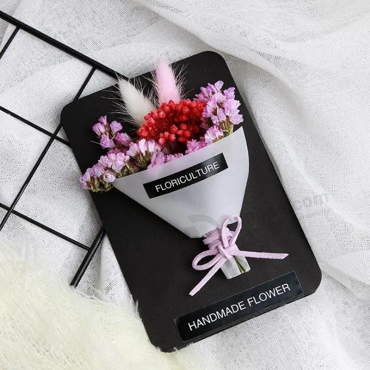 Cartão feito à mão Aniversário Coréia do Sul criativa Flor seca Rosa funcionário do Dia dos Namorados Cartão de felicitações Festival geral Convite pela metade