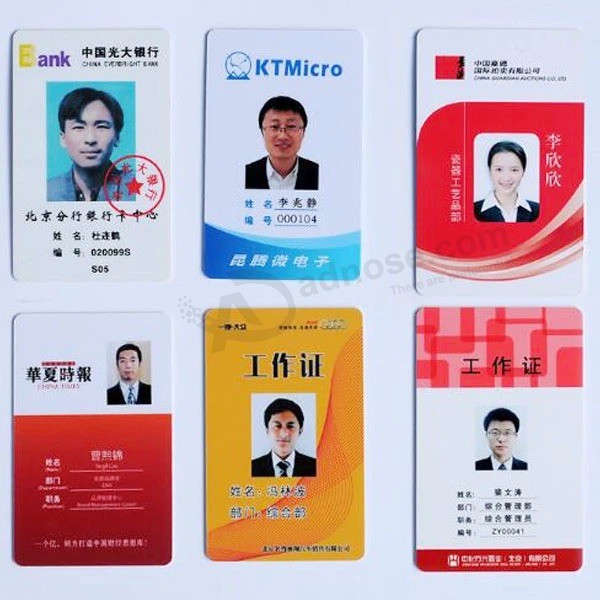 Vendita calda Stampa digitale Carta d'identità dei dipendenti dello studente di lavoro in plastica