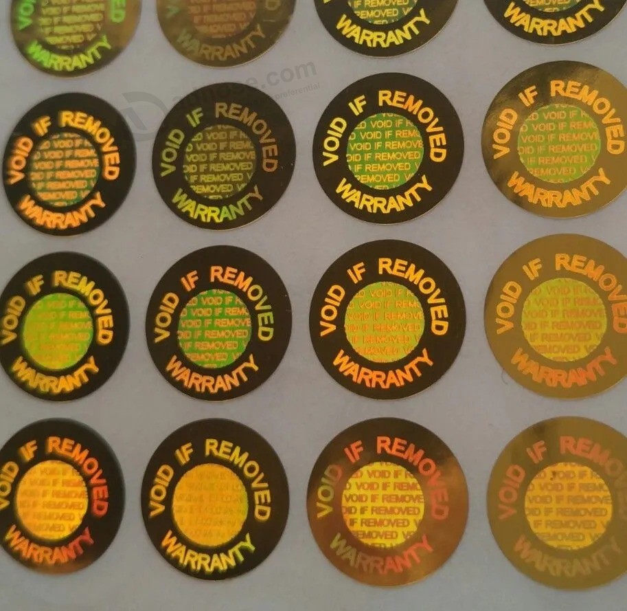 Impresión personalizada Etiqueta de seguridad con holograma láser Etiqueta holográfica de vinilo con arco iris