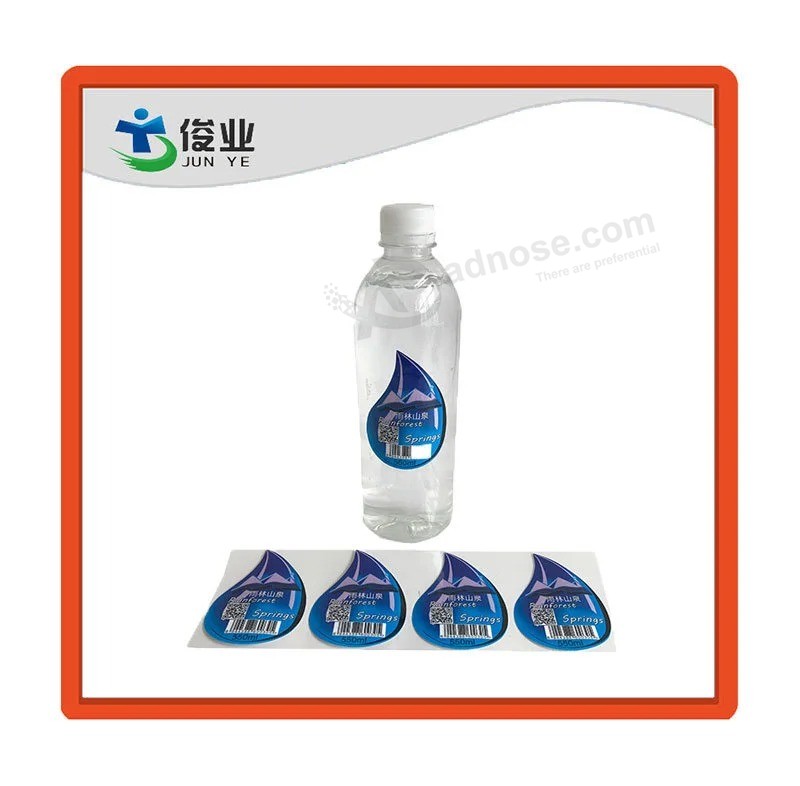 Laminação brilhante garrafa de água etiqueta adesiva alta etiqueta