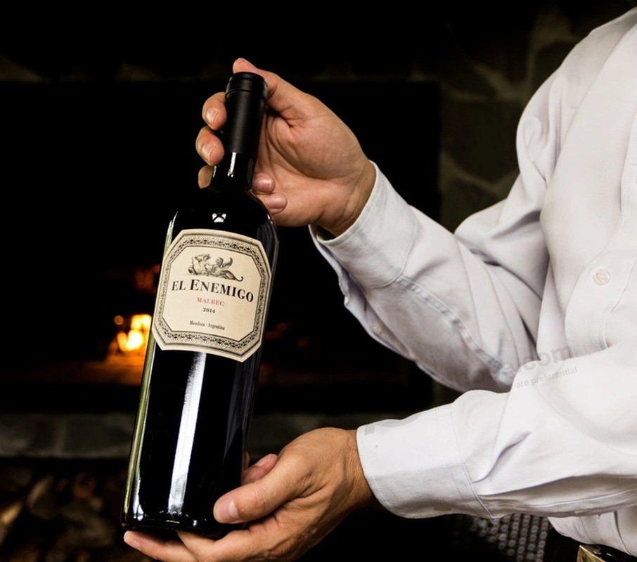Etiqueta autoadhesiva impresa de la etiqueta engomada del vino tinto de la vodka del whisky del brandy