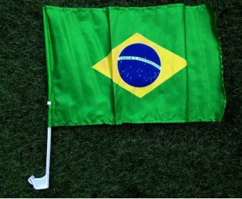 Logotipo personalizado Bandera de poliéster País nacional Brasil Bandera de ventana de coche
