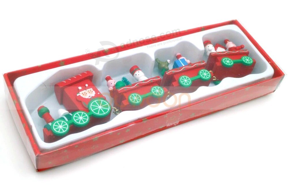 Juguete de tren de navidad de madera regalo de navidad mini regalo de decoración de mesa