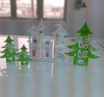 mágica montagem automática de papelão ondulado árvore de natal em forma para promoção de presentes