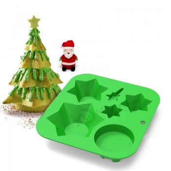 árvore de natal bolo de silicone molde de cozimento bandeja de chocolate presentes para crianças