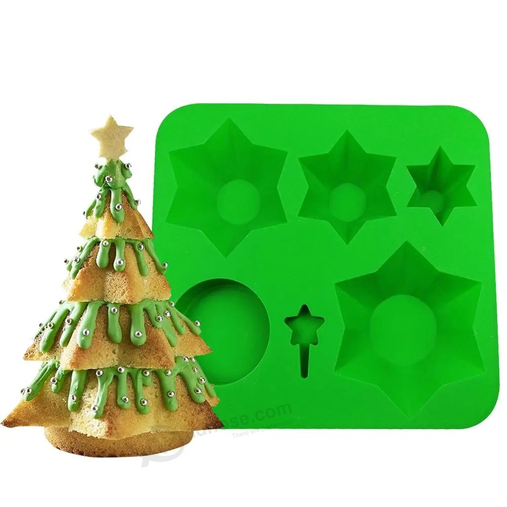 Árbol de Navidad Pastel de silicona Molde para hornear Bandeja de chocolate Regalos para niños