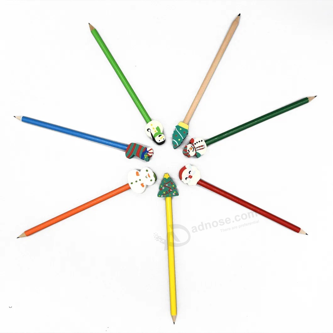 Customizable Popularity Used as Festival Gift Eco-Friendly Hb Pencil Top with Big Shaped Christmas Eraser