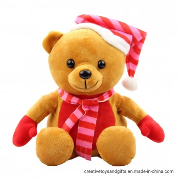 크리스마스 모자와 함께 친구를위한 크리스마스 곰 선물