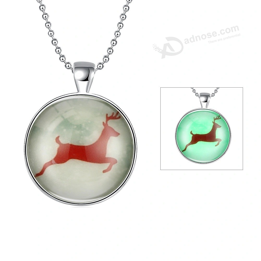 Christmas jewelry Lucky deer Luminous necklace Promotion Gift