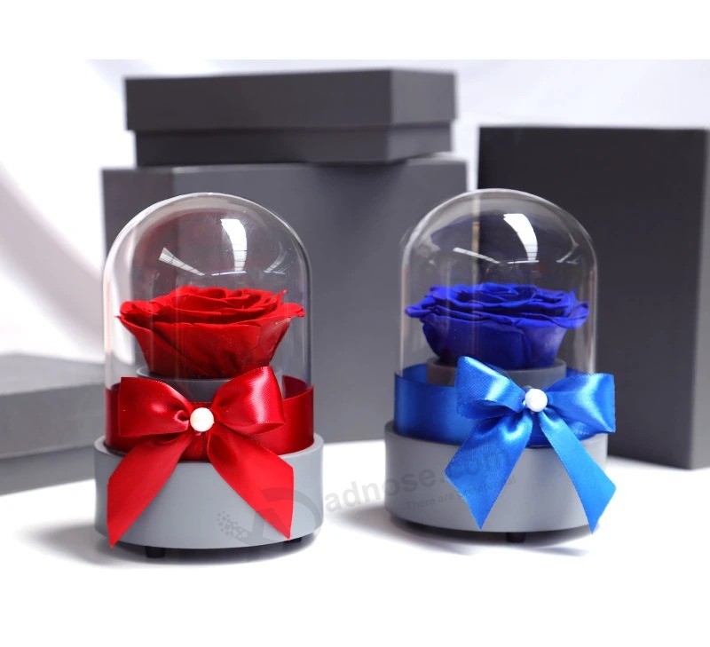 Factory Supplier Preserved Roses Music Box Christmas Flower Gift