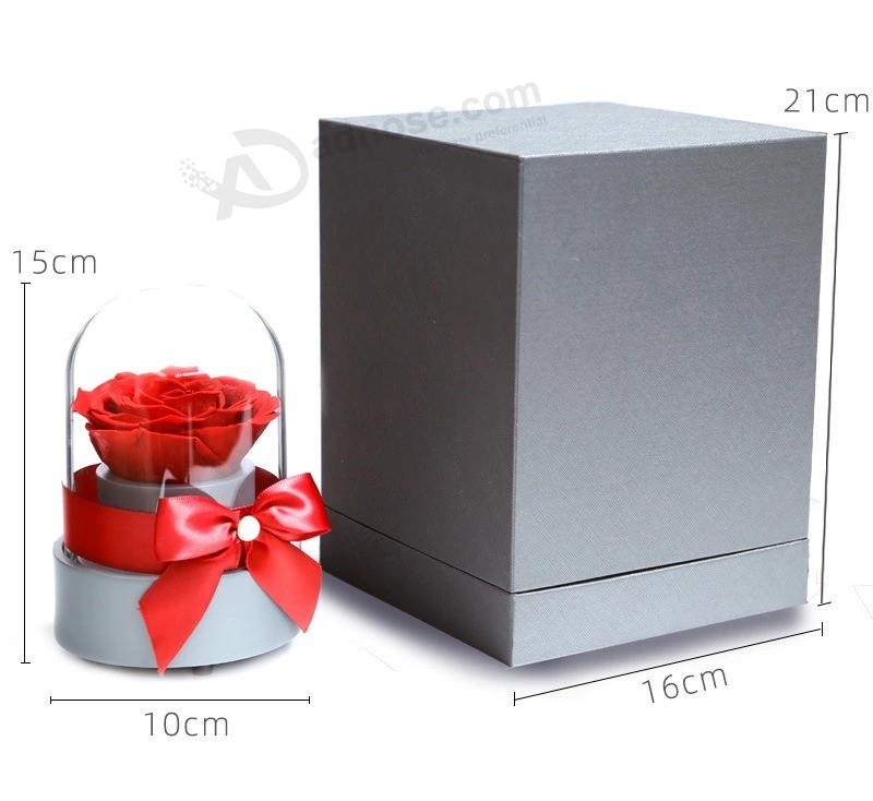 Factory Supplier Preserved Roses Music Box Christmas Flower Gift