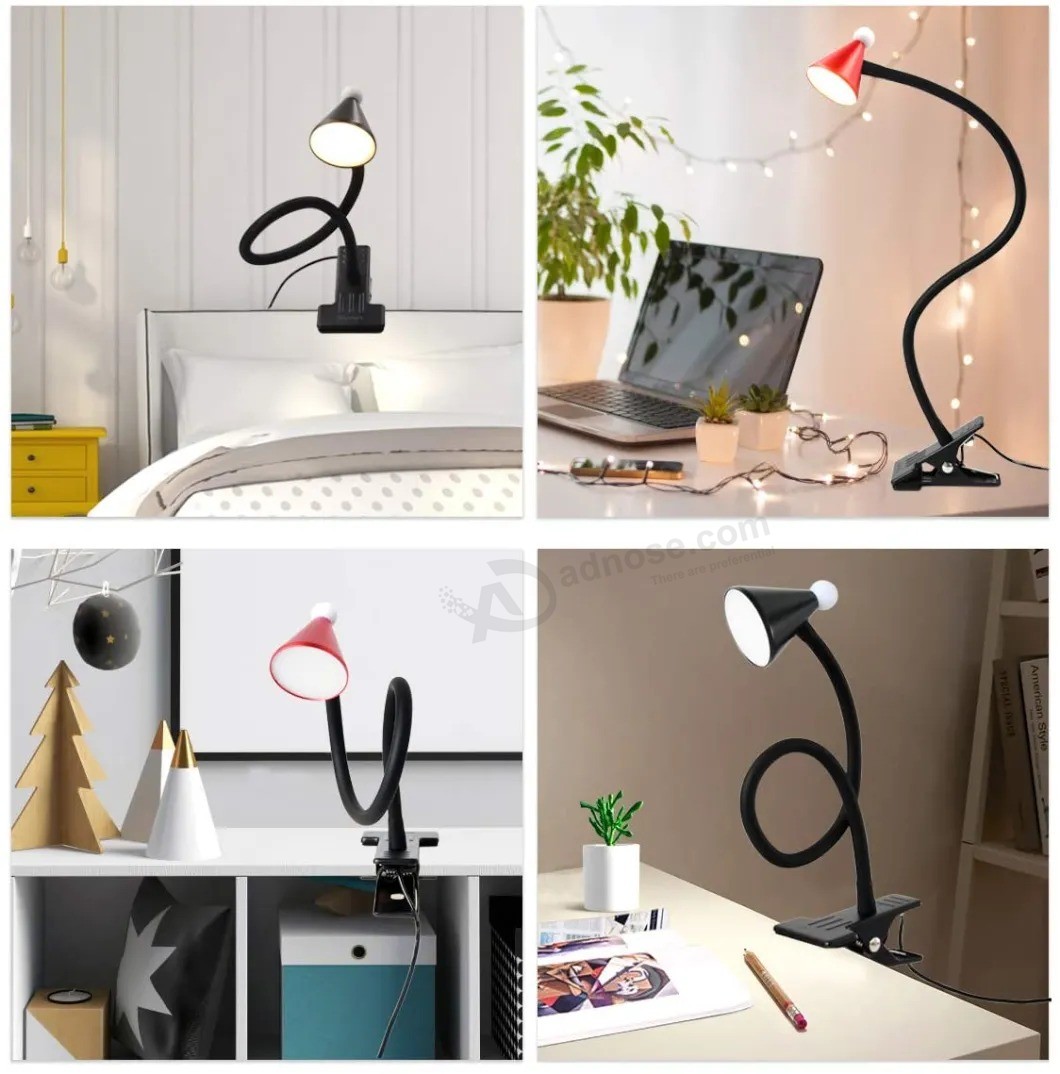 Lámpara de escritorio con clip para función de hogar, abrazadera ajustable.  regalo de navidad para niños