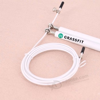 Speed Rope White Aluminum Handle Crossfit Jump Rope with Private Label Customized LOGO