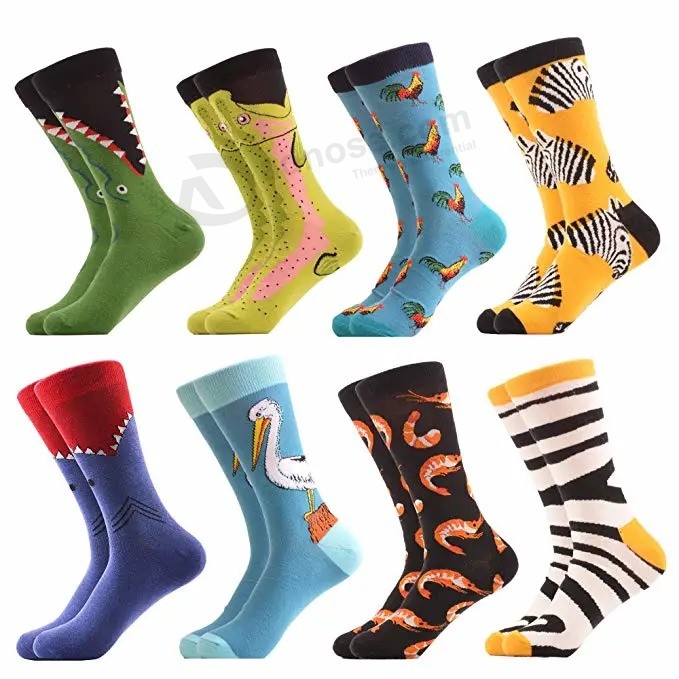 Wholesale OEM custom Cotton fashion Design mens Colorful funny Happy dress Socks