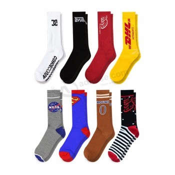 Calzino uomo sportivo in spugna di cotone con logo OEM Sox crew