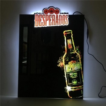 kundenspezifisches Design Bar Acryl LED super schlankes Licht Box Display
