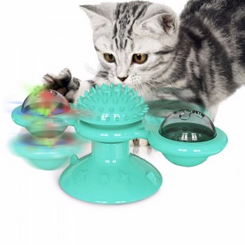 Pflege Gummi Backenzahn Katze Haustier Spielzeug Windmühle Katzenminze Glocke Spielzeug für Kätzchen