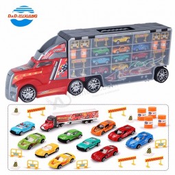 carrier vehicle diecast model sliding construction truck toy with small cars