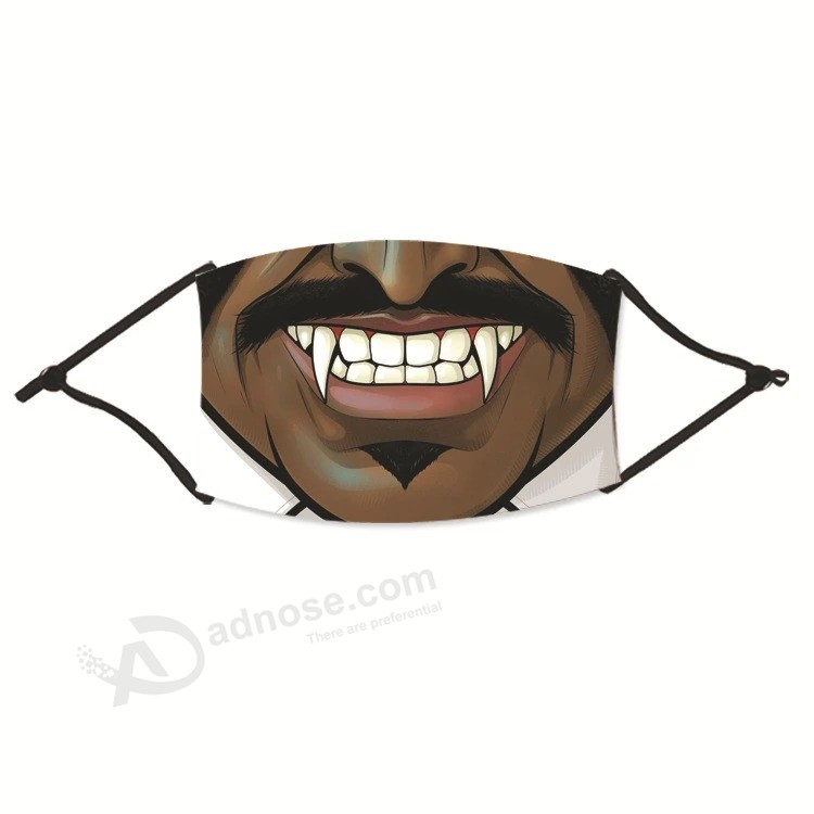 Маска для ухода за кожей 2020 Верхняя маска Унисекс регулируемая ветрозащитная многоразовая маска для лица с принтом на Хэллоуин Маска для лица Маскарилла