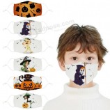 Маски на Хэллоуин для детей, хлопковые тканевые маски с мультяшным принтом от пыли и тумана, можно стирать дл