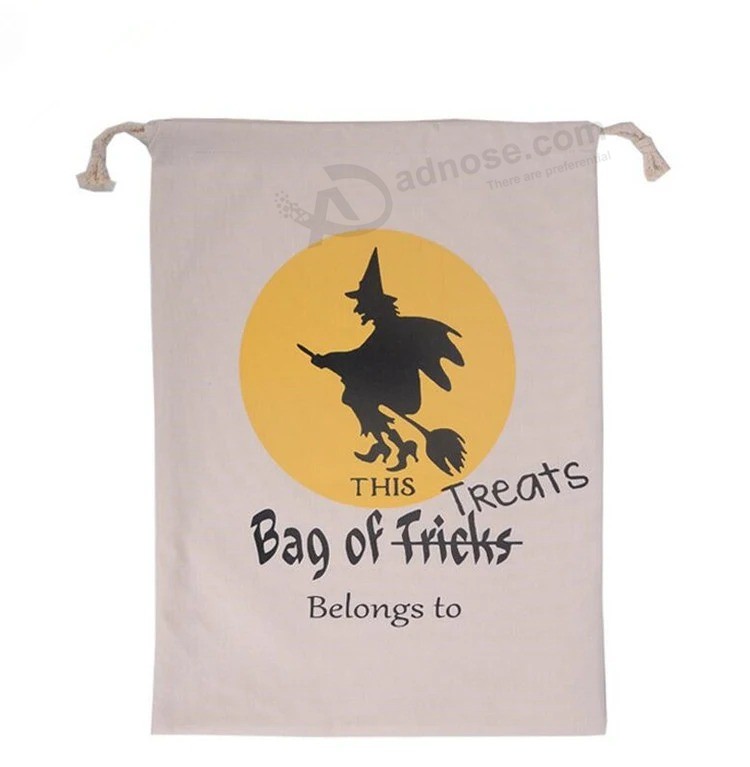 Оптовые хлопчатобумажные пакеты Подарочная упаковка Мешочек на шнурке для Хэллоуина