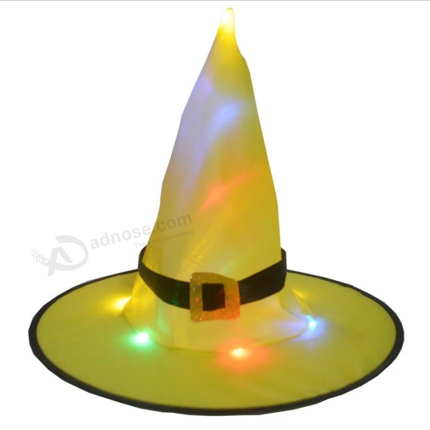 Светящаяся шляпа ведьмы, шляпа ведьмы на Хэллоуин, украшение шляпа ведьмы, праздничная игрушка, подарок на Хэллоуин