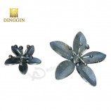 decorative ornamental forged wrought iron leaves and flowers