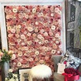 parede de flores artificiais personalizadas atacado casamento flor de seda pano de fundo toque real látex seda rosa flores decorativas para decoração de casamento