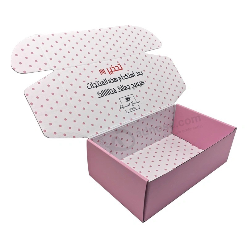 Benutzerdefinierte Doppelseite gedruckt Tuck Top Wellpappe Mailer Versandkarton Box für kosmetische Schuhbekleidung