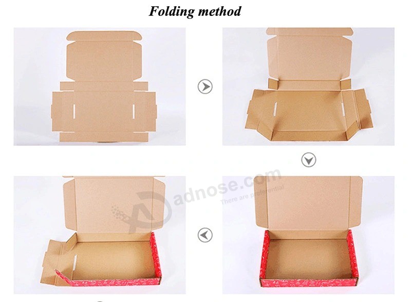 Caja de cartón corrugada de doble cara impresa Tuck Top personalizada para envío de ropa de calzado cosmético