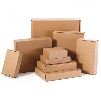 supplier custom small printing logo brown corrugated kraft cardboard packaging express carton mailer shipping paper Box for shirt clothing