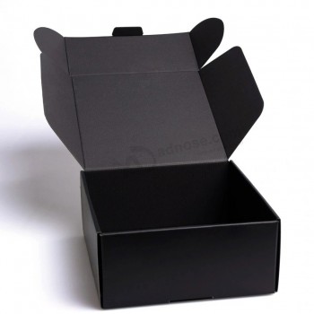 impressão em tamanho personalizado logotipo preto engrossar aspirador de pó ondulado embalagem papelão frete entrega caixa caixa com logotipo
