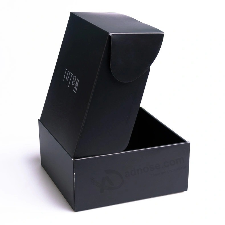 Tamaño personalizado Logotipo de impresión Espesor negro Aspiradora corrugada Embalaje Envío de cartón Caja de cartón de entrega con logotipo
