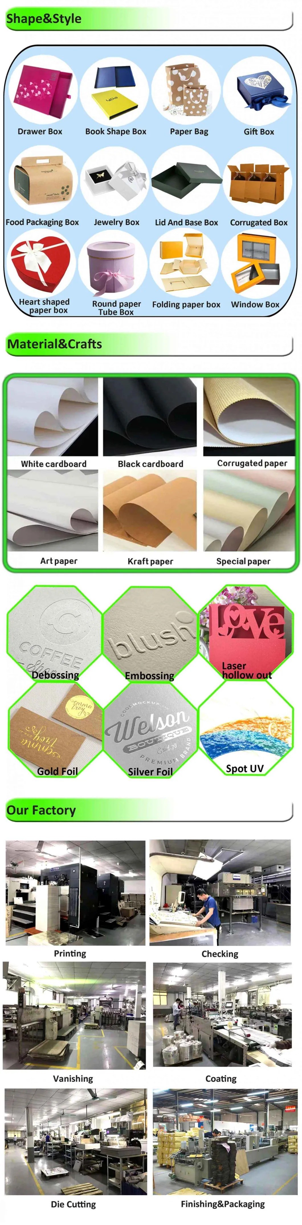 Caja de cartón de papel corrugado plegable de impresión personalizada
