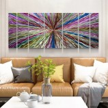 Colorful 3D Abstract Metal Oil Painting Modern Interior Wall Arts Decoration 100% Handmade