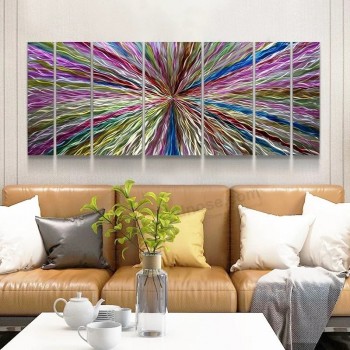 kleurrijk 3D abstract metaal Olieverfschilderij modern interieur wanddecoratie 100% handgemaakt