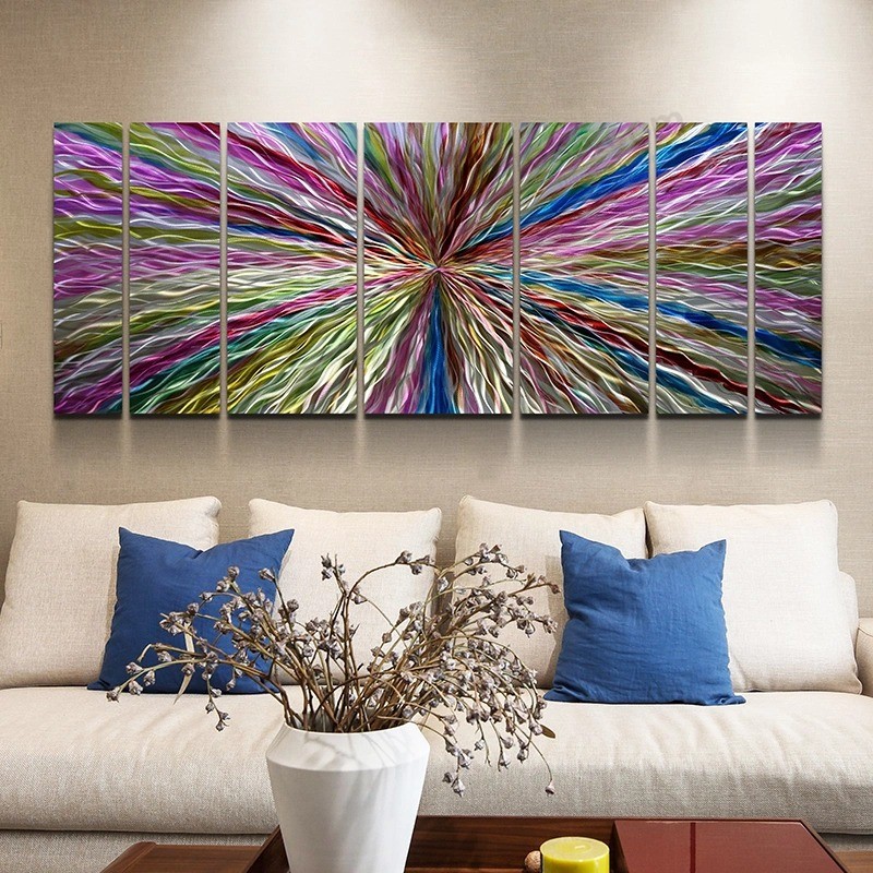 Colorful 3D Abstract Metal Oil Painting Modern Interior Wall Arts Decoration 100% Handmade