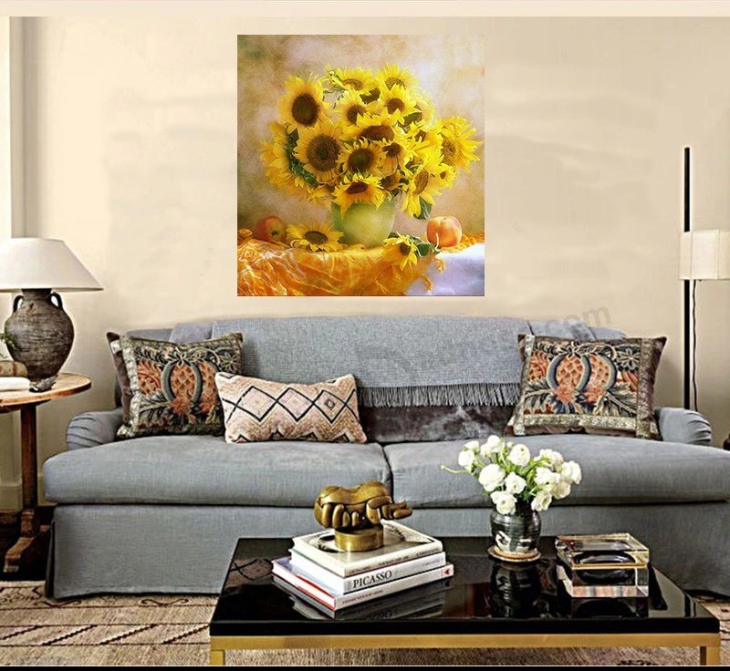2019 High Quality Eco Canvas Sunflowers Full Drill Diamond Painting