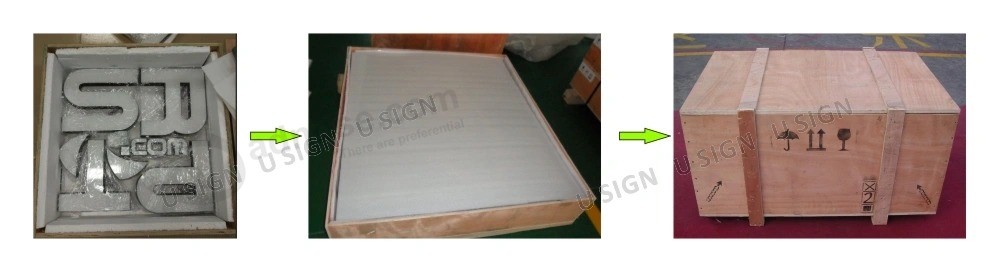 Cartello in plastica per esterni con logo a LED personalizzato su due lati