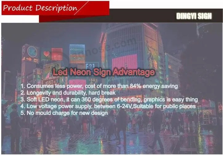 Placa de sinalização de néon LED de parede acrílica chinesa personalizada do fabricante